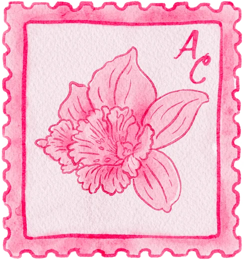 Sello con una orquídea